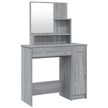 Dressing Table with Mirror Grey Sonoma 86,5x35x136 cm