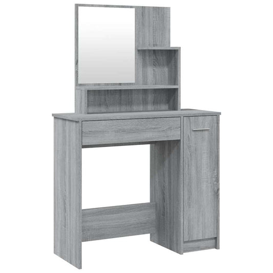 Dressing Table with Mirror Grey Sonoma 86,5x35x136 cm