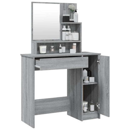 Dressing Table with Mirror Grey Sonoma 86,5x35x136 cm
