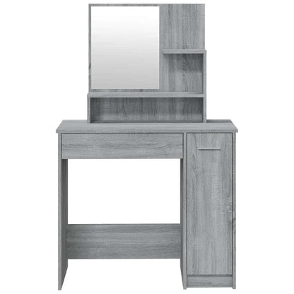 Dressing Table with Mirror Grey Sonoma 86,5x35x136 cm