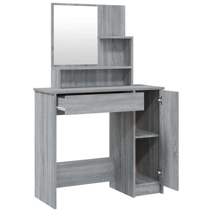 Dressing Table with Mirror Grey Sonoma 86,5x35x136 cm
