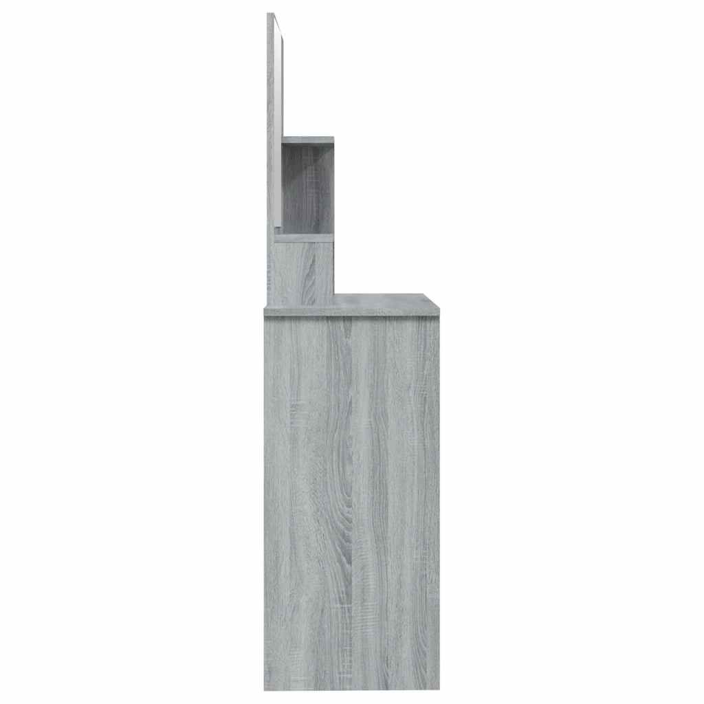 Dressing Table with Mirror Grey Sonoma 86,5x35x136 cm