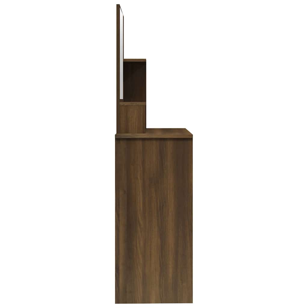 Dressing Table with Mirror Brown Oak 86,5x35x136 cm