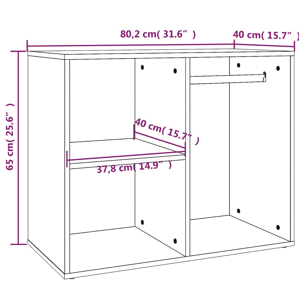 Dressing Cabinet | Smoked oak | Engineered wood | 80x40x65 cm