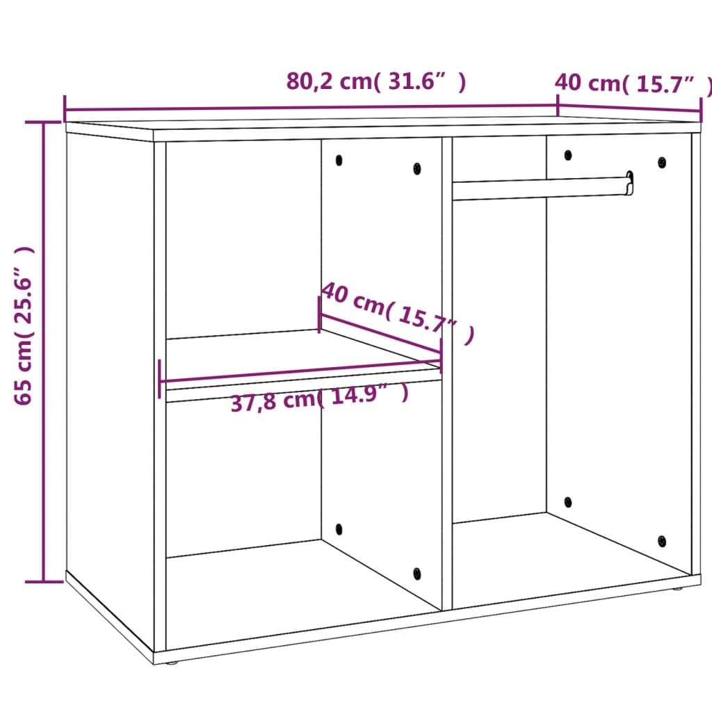Dressing Cabinet | Grey sonoma | Engineered wood | 80x40x65 cm