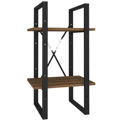 2-Tier Book Cabinet Brown Oak 40x30x70 cm Engineered Wood