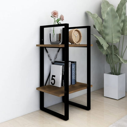 2-Tier Book Cabinet Brown Oak 40x30x70 cm Engineered Wood