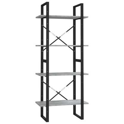 4-Tier Book Cabinet Grey Sonoma 60x30x140 cm Engineered Wood