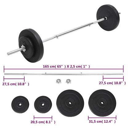 93585 vidaXL Barbell with Plates Set 30 kg