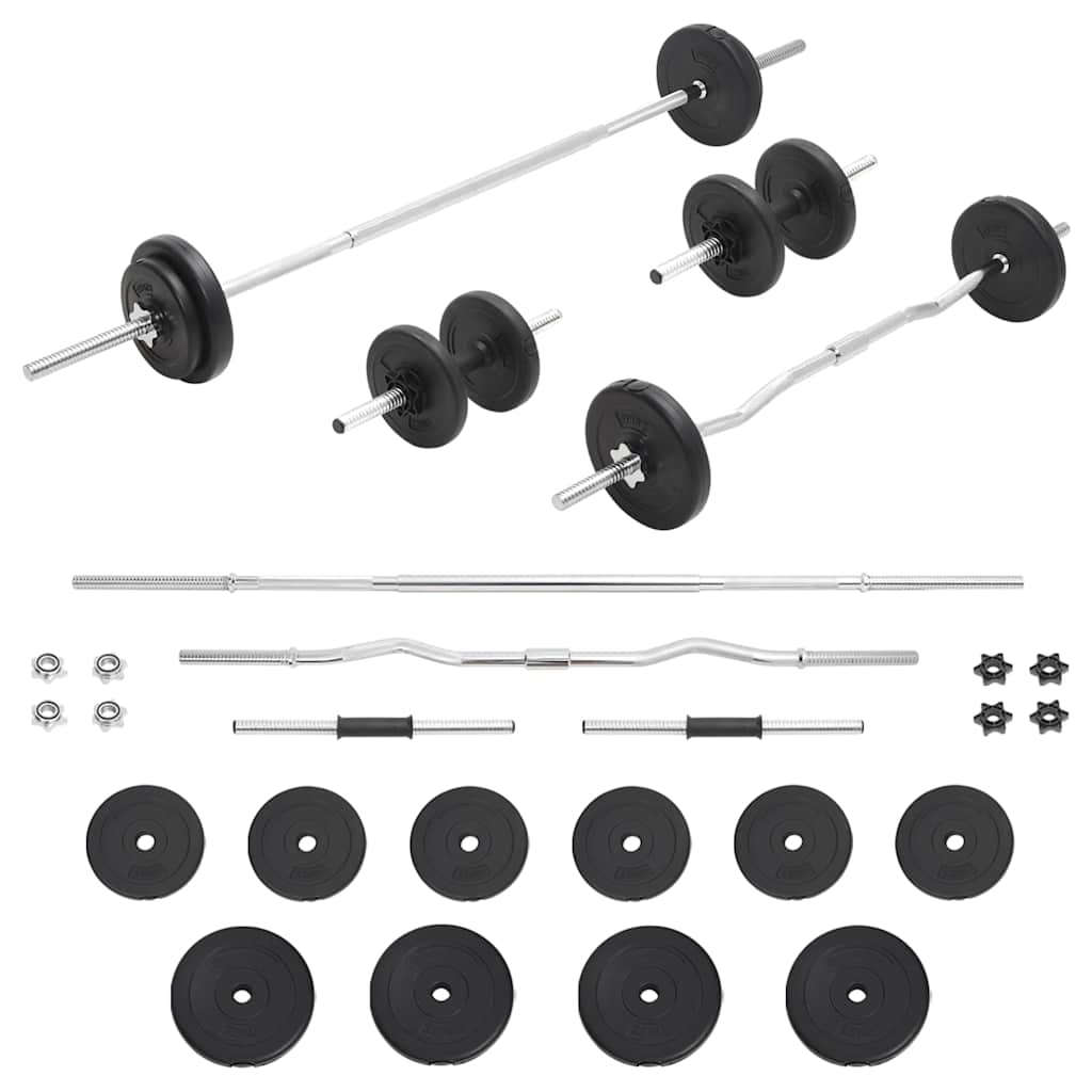 93588 vidaXL Barbell and Dumbbell Set 30 kg