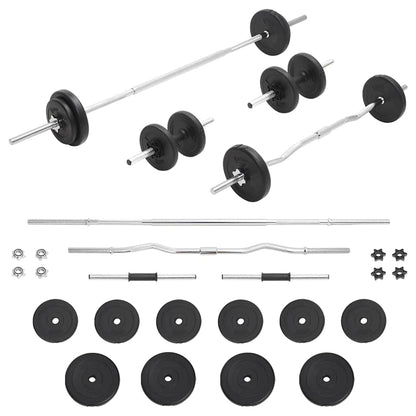 93588 vidaXL Barbell and Dumbbell Set 30 kg