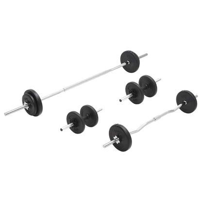 93588 vidaXL Barbell and Dumbbell Set 30 kg