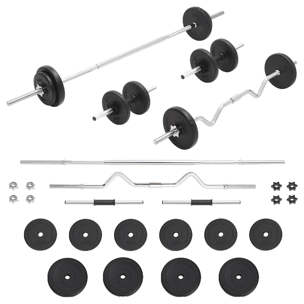 93589 vidaXL Barbell and Dumbbell Set 30 kg