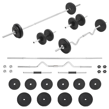 93589 vidaXL Barbell and Dumbbell Set 30 kg
