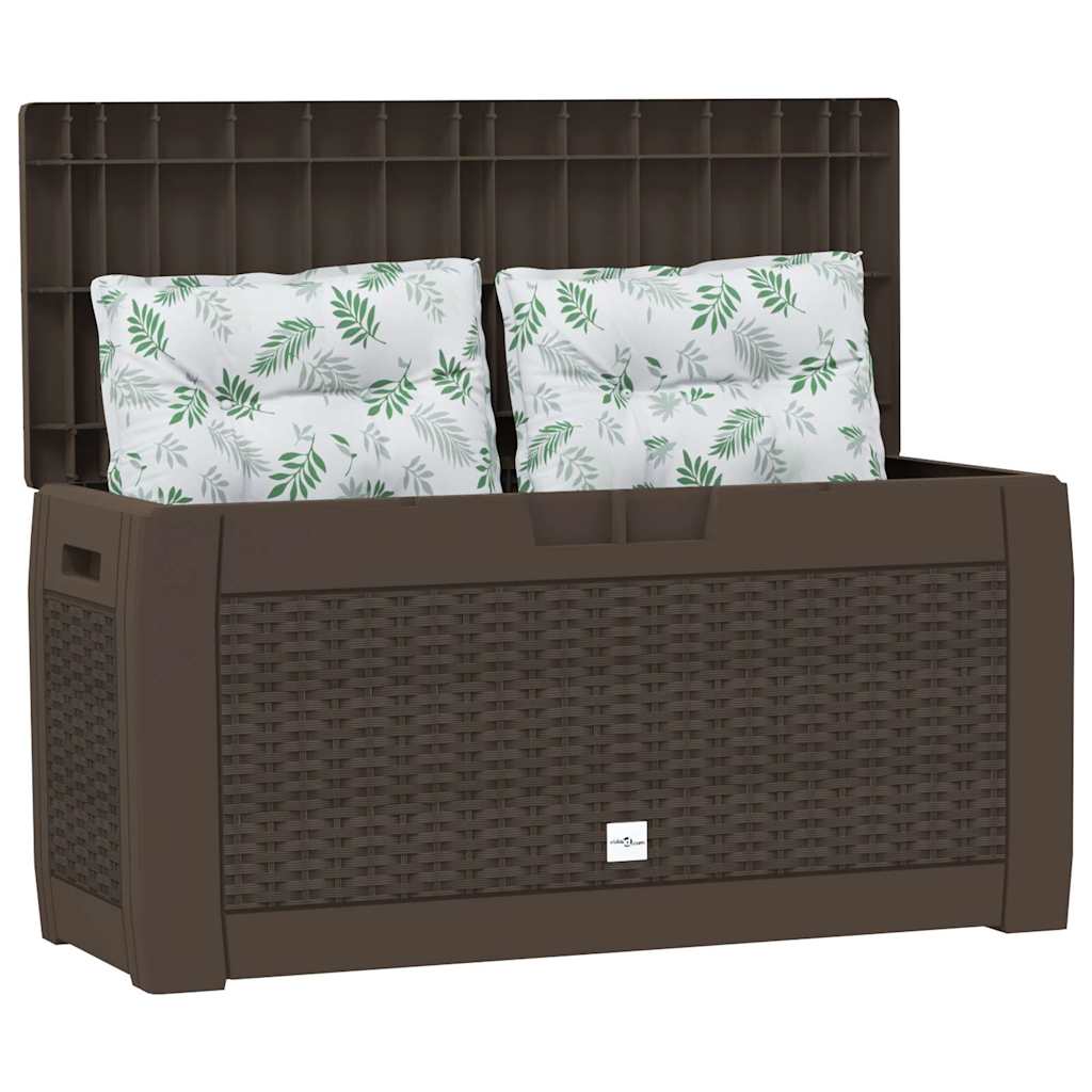 152196 vidaXL Garden Storage Box Brown 119x48x60 cm Polypropylene