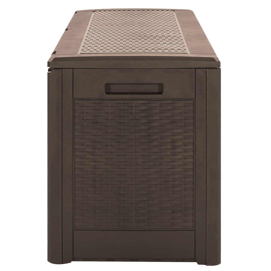 Garden Storage Box Brown 119x48x60 cm PP