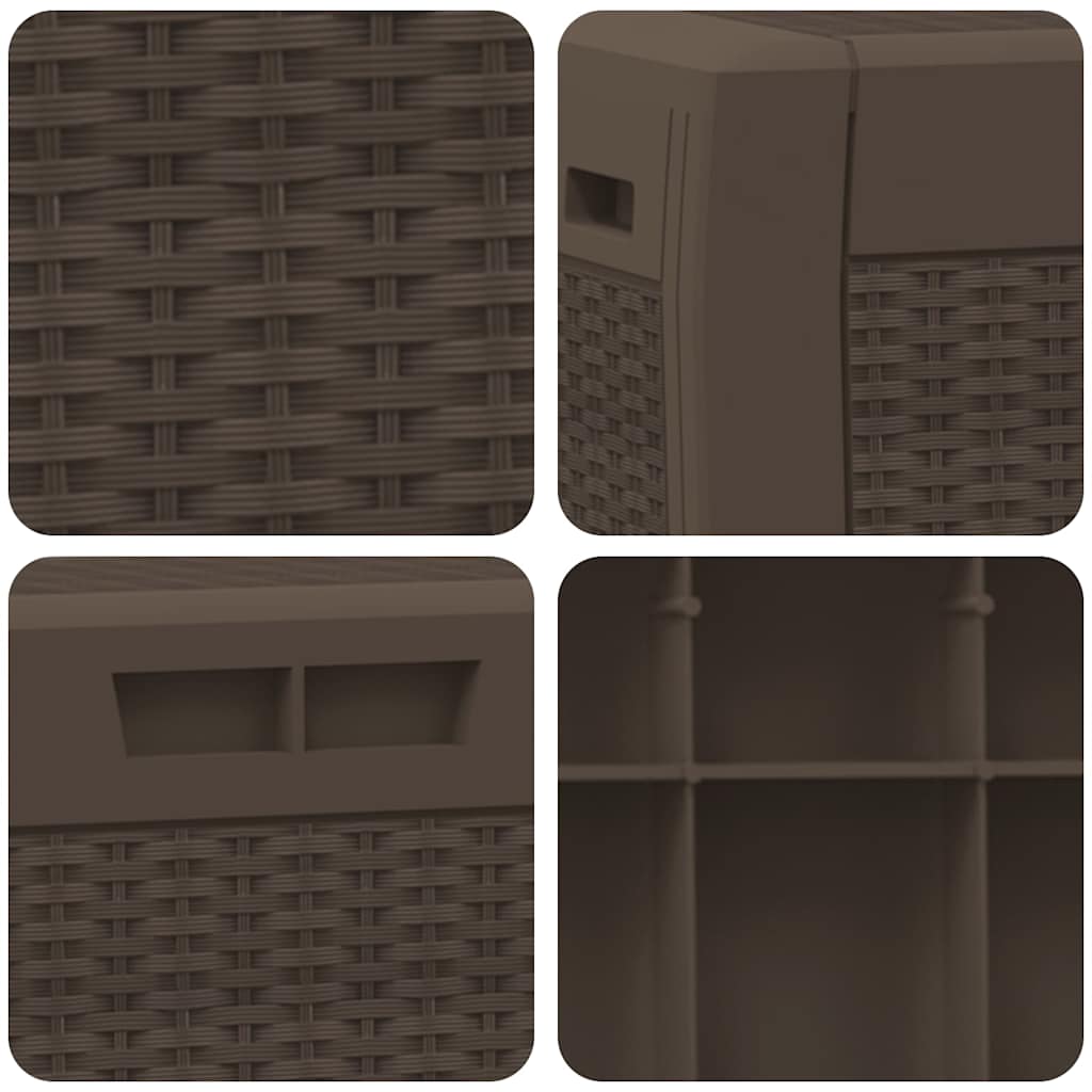152196 vidaXL Garden Storage Box Brown 119x48x60 cm Polypropylene