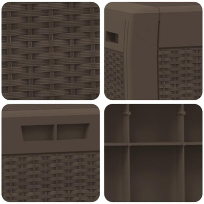 152196 vidaXL Garden Storage Box Brown 119x48x60 cm Polypropylene