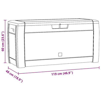152196 vidaXL Garden Storage Box Brown 119x48x60 cm Polypropylene