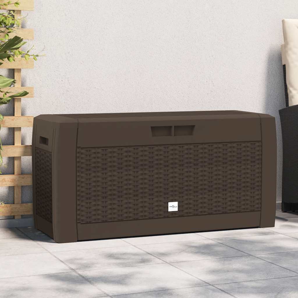 Garden Storage Box Brown 119x48x60 cm PP