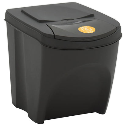 Stackable Garbage Bin Boxes 4 pcs Grey 100 L Polypropylene
