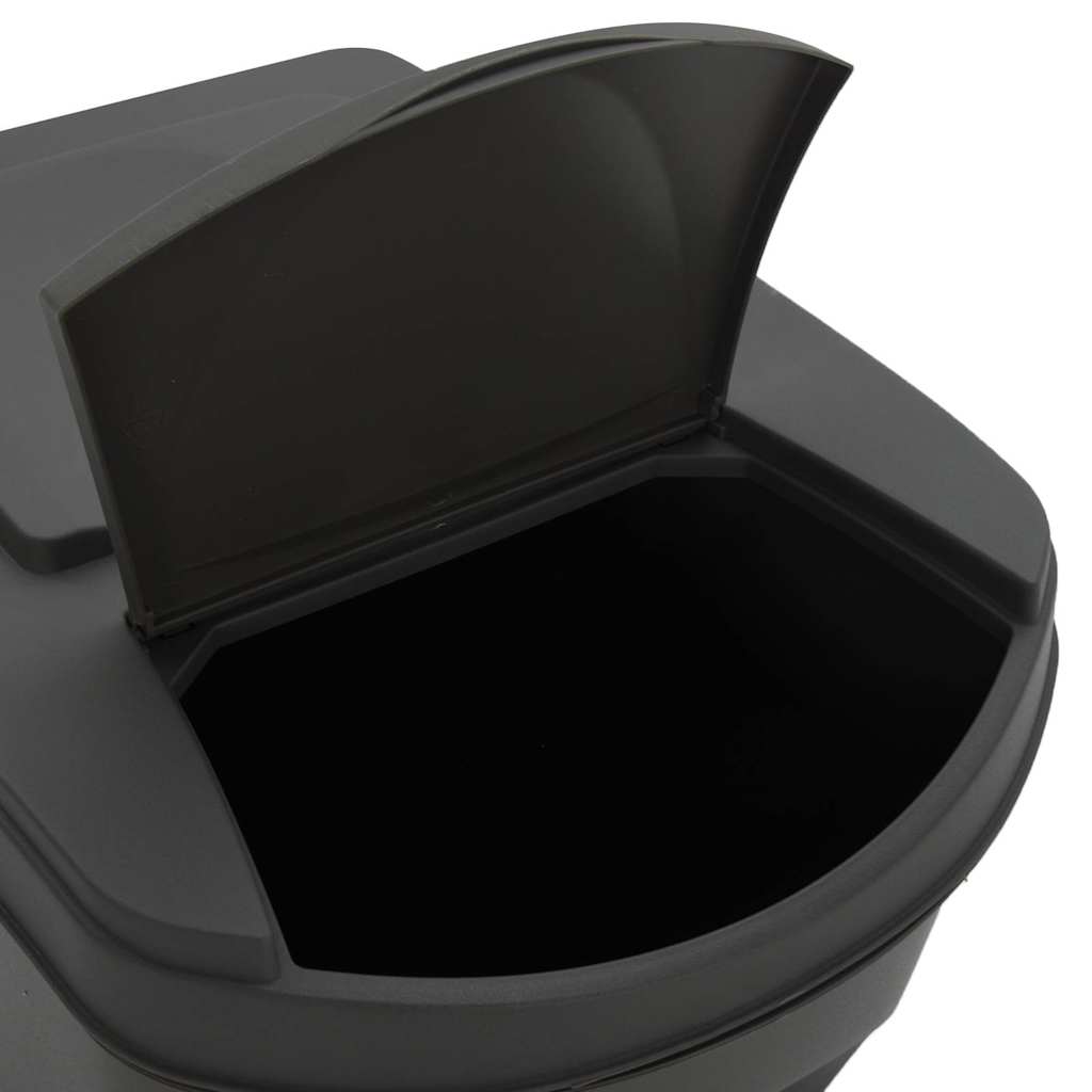 Stackable Garbage Bin Boxes 4 pcs Grey 100 L Polypropylene