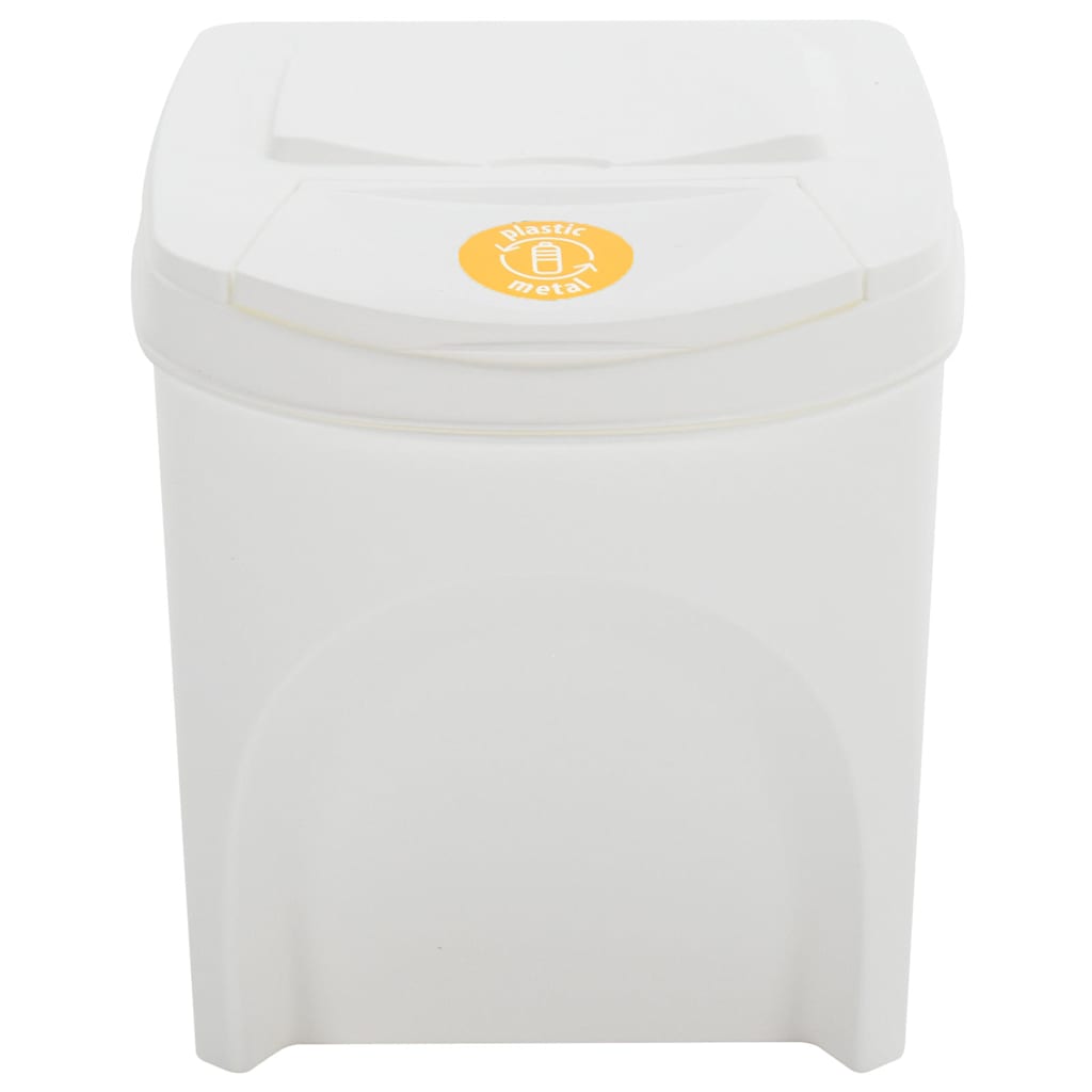 Stackable Garbage Bin Boxes 4 pcs White 100 L Polypropylene