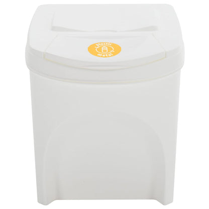 Stackable Garbage Bin Boxes 4 pcs White 100 L Polypropylene