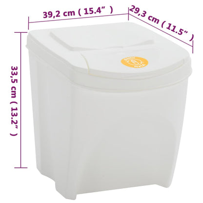 Stackable Garbage Bin Boxes 4 pcs White 100 L Polypropylene