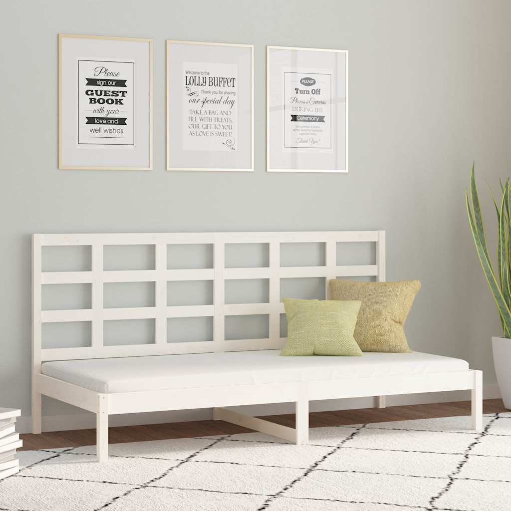 Day Bed without Mattress White 80x200 cm Solid Wood Pine