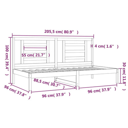 Day Bed without Mattress White 90x200 cm Solid Wood Pine