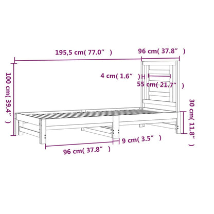 Pull-out Day Bed without Mattress 2x(90x190) cm