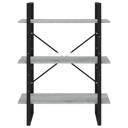 5-Tier Book Cabinet Grey Sonoma 80x30x175 cm Engineered Wood