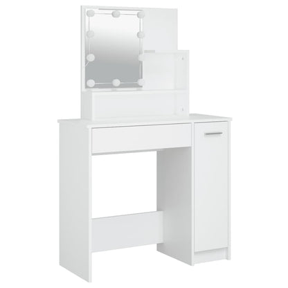 Dressing Table Set With LED | White | Engineered wood | Medium