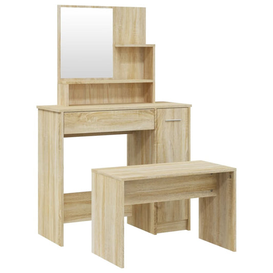 Dressing Table Set Sonoma Oak 86.5x35x136 cm