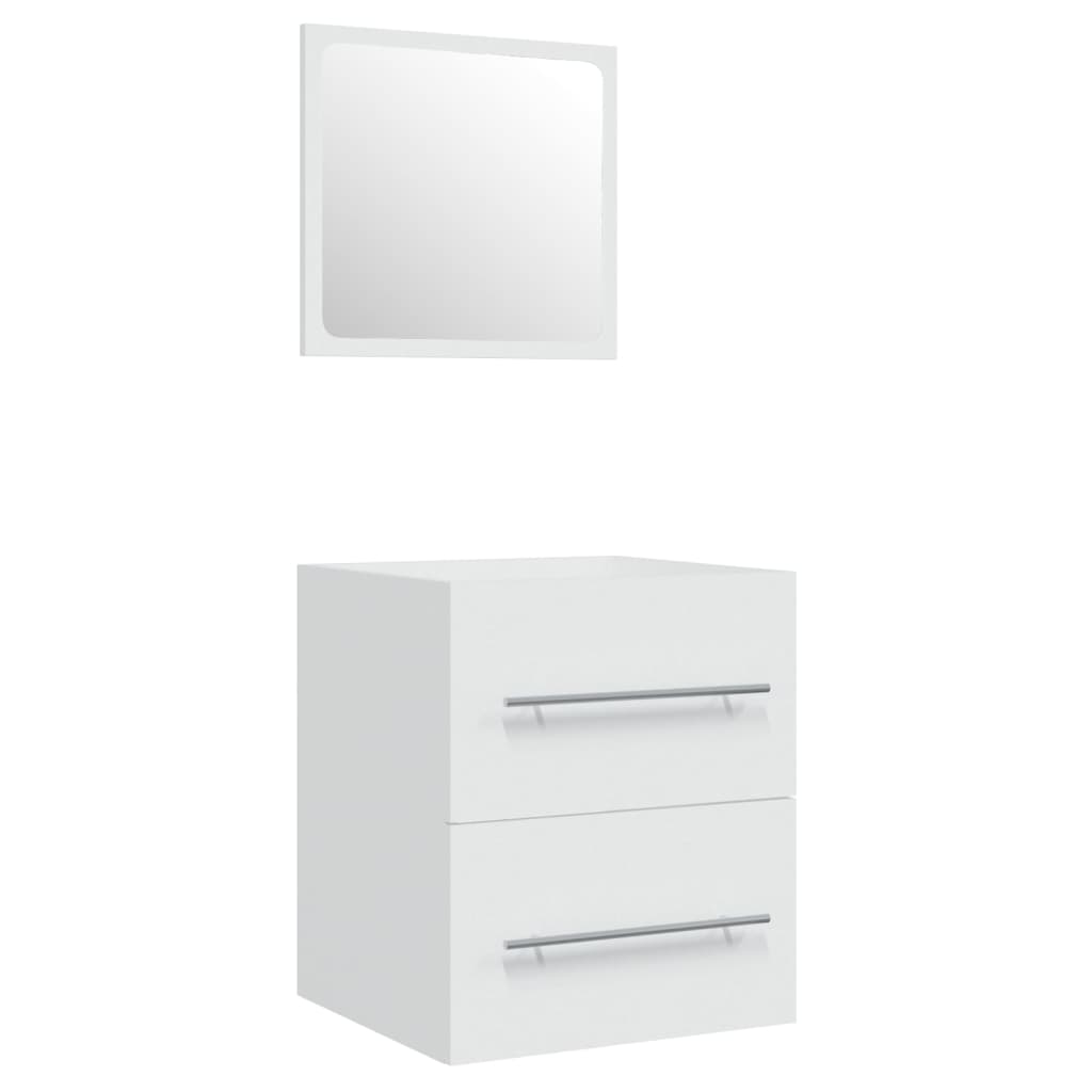 Sink Cabinet with Built-in Basin White Engineered Wood