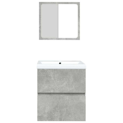 Bathroom Sink Cabinet with Basin and Mirror Concrete Grey