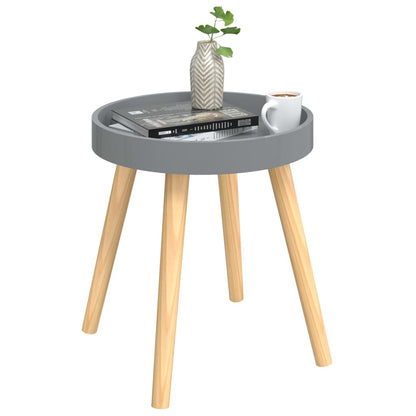 Side Table | Grey | Engineered Wood and Solid Pine | Small | Durable