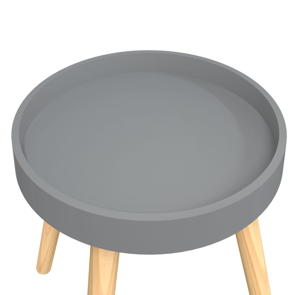 Side Table | Grey | Engineered Wood and Solid Pine | Small | Durable