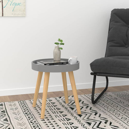 Side Table | Grey | Engineered Wood and Solid Pine | Small | Durable