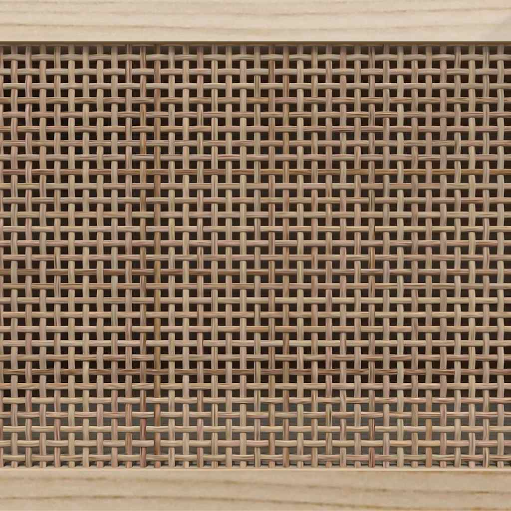 TV Cabinet Brown 80x30x40 cm Solid Wood Pine and Natural Rattan