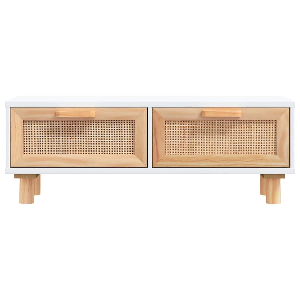 Coffee Table White 80x40x30 cm Engineered Wood&Solid Wood Pine