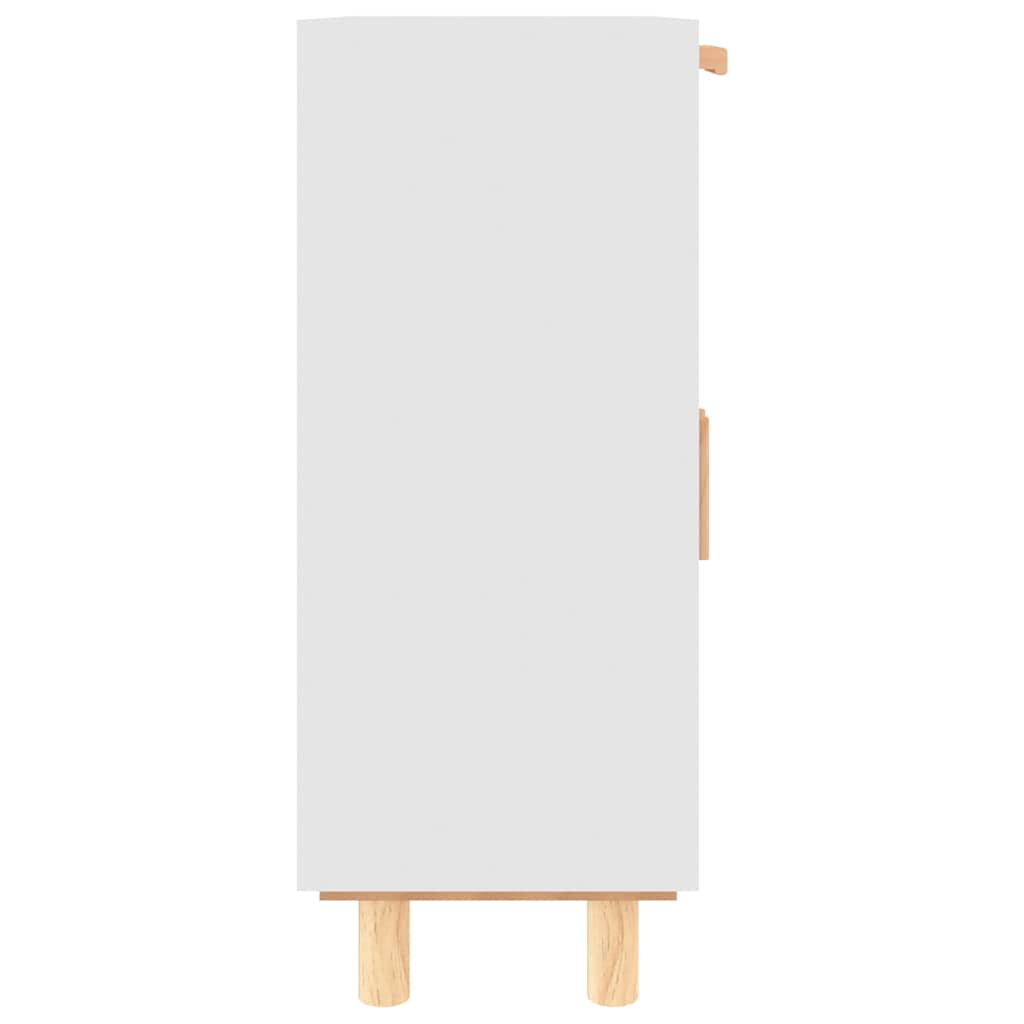 Sideboard White 60x30x75 cm Solid Wood Pine and Natural Rattan