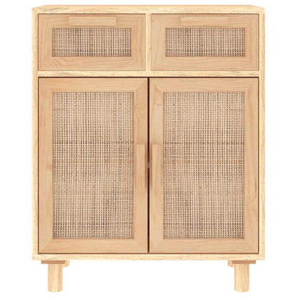 Sideboard Brown 60x30x75 cm Solid Wood Pine and Natural Rattan