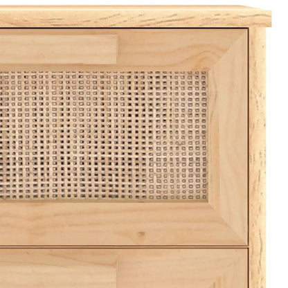 Sideboard Brown 40x30x90 cm Solid Wood Pine and Natural Rattan