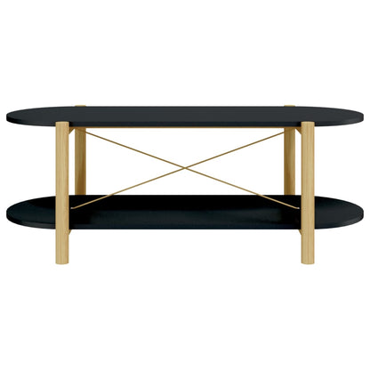 Coffee Table | Black | Engineered wood, Solid pine wood, Metal | Regular