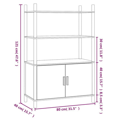 Highboard Black 80x40x121 cm Engineered Wood