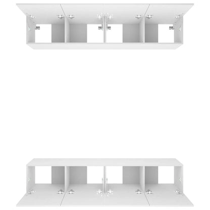 4 Piece TV Cabinet Set White 80x30x30 cm Engineered Wood
