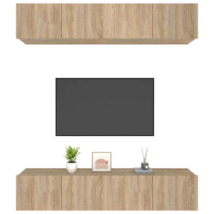4 Piece TV Cabinet Set Sonoma Oak 80x30x30 cm Engineered Wood