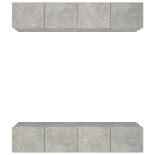 TV Cabinets 4 pcs Concrete Grey 80x30x30 cm Engineered Wood